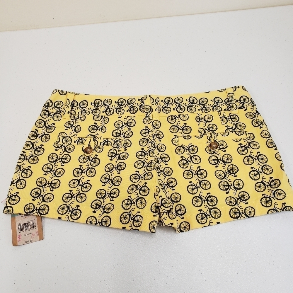 Red Camel Womens Bicycle Bike Print Yellow Shorts Size 5 - Picture 2 of 8